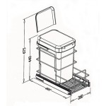 A09830 Single Waste Bin with Storage