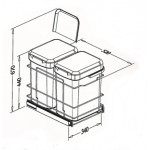 A09840SC Double Waste Bin 